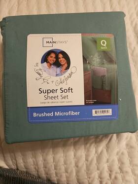 Mainstays 840125941716 Super Soft Sheet Set Queen Size Brushed Microfiber Green Lily New Mainstays 840125941716 Super Soft Sheet Set Queen Size Brushed Microfiber Green Lily New