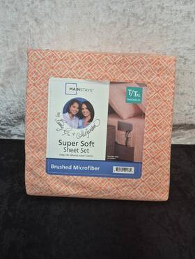 Mainstays 840125941785 Twin / Xl Sheet Set By Warm Geo Super Soft Brushed Microfiber