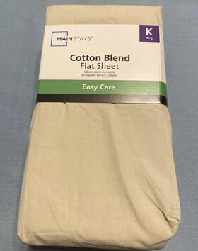 Mainstays 903062130703 300 Tc Cotton Blend Flat Sheet King Size In Papyrus Beige