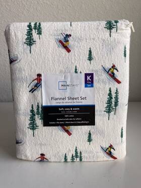 Ms0336111909-44 Mainstays Skiers Trees Flannel Sheet Set King Size 100% Cotton 4 Piece New Ms0336111909-44 Mainstays Skiers Trees Flannel Sheet Set King Size 100% Cotton 4 Piece New