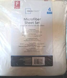 Ms45-002-301-02 Mainstays Basic Microfiber Full Ivory Sheet Set
