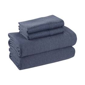 Ms5301020622-06 Mainstays Extra Soft Adult Jersey Bed Sheet Set Queen Blue Cove 4 Pieces