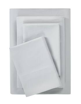 Ms8101321522-09 Mainstays Comfort Chill Cooling Microfiber Bed Sheet Set Queen Soft Silver 4 Piece