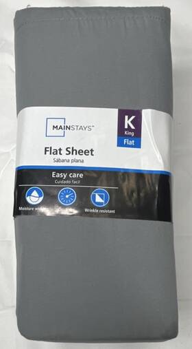 Ms890905812246 Mainstays King Flat Sheet Gray Cotton Polyester 300tc Moisture Wicking Quick Dry Ms890905812246 Mainstays King Flat Sheet Gray Cotton Polyester 300tc Moisture Wicking Quick Dry