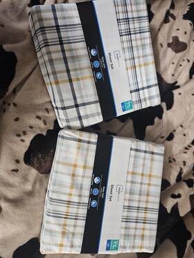 Ms900131252-47 Mainstays 2 Set Of Twin Xl Plaid Sheet 300tc Cotton Blend Moisture Wicking Quick Dry