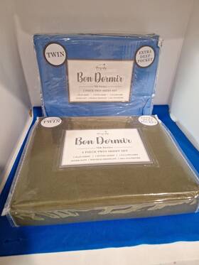 Majesty 083961957637 Bon Dormir Twin Sheet Sets. 750 Series Extra Deep Pocket. New