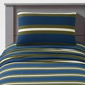 89888240 Makers Collective Teen Full Rugby Stripe Jersey Sheet Set -