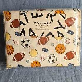 81001730028 Mallary By Matthew Queen Sheet Set Sports Print Polyester Machine Washable Nib 81001730028 Mallary By Matthew Queen Sheet Set Sports Print Polyester Machine Washable Nib