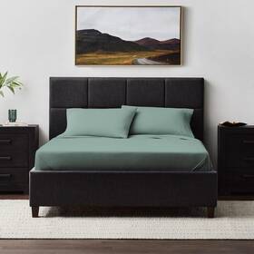Malouf 195425026923 Linen Weave Cotton Sheet Set King Sage Green 4-piece