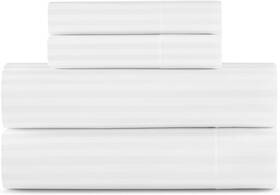 10275ec Manchester Mills Como Hotel Queen Sheet Set Luxury 100% Cotton 4-piece Stripe 10275ec Manchester Mills Como Hotel Queen Sheet Set Luxury 100% Cotton 4-piece Stripe