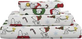9c3419 Manufacturing Company Inc Peanuts Snoopy Christmas Holiday Microfiber Sheet Set Queen 4 Piece Off