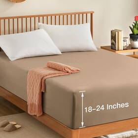 Manyshofu 726084878396 Cal King Extra Deep Pocket Fitted Sheet Only - 1800 Thread Count Hotel