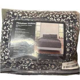 Marimekko 690002014213 Queen Cotton Percale Bedding Set Pikkuinen Unikko Black Marimekko 690002014213 Queen Cotton Percale Bedding Set Pikkuinen Unikko Black