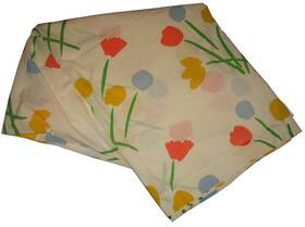 7-flowers Marimekko Vintage 1980s Dan River Queen Multicolor Flat Sheet