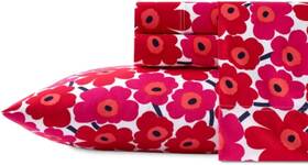Ushsa01034833 Marimekko - King Sheets Cotton Percale Bedding Unikko Dark Red/white Ushsa01034833 Marimekko - King Sheets Cotton Percale Bedding Unikko Dark Red/white