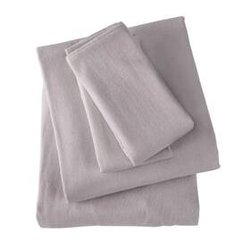 Market & Place 810083391519 And Cotton Flannel Solid Sheet Set Dark Gray King New
