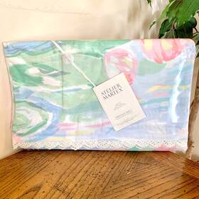 Martex 027399425429 New Atelier Claude Monets Water Lilies Twin Flat Sheet Vintage 70x96 Nos