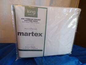 Martex 028828023629 West Point Home Extra Deep Pockets 250 Thread Count True White King Sheet