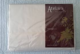 Martex 028828090201 Queen Flat Sheet Single 300 Thread Egyptian Cotton Ecru Ivory Atelier New