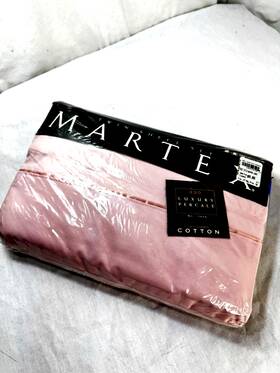 Martex 028828383747 Vtg Pink Twin Sheet Set 100% Cotton Percale English Rose New Old Stock Fs