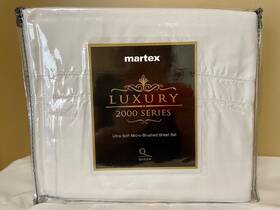 Martex 028828409898 Ultra Soft Micro Brushed White 4 Pc Queen Sheet Set Fits To 18 Inch Nip