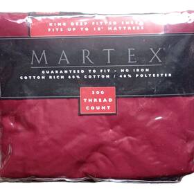 042004 Martex King Deep Fitted Sheet Burgundy 300tc Cotton Rich Fits 18 Inch Mattress 042004 Martex King Deep Fitted Sheet Burgundy 300tc Cotton Rich Fits 18 Inch Mattress