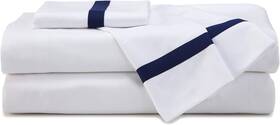 Martex 65- 125 Luxury Series Full-size Sheet Set Navy Stripe Miracle Sheets Free Ship