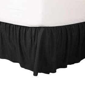 A01t Martex Queen Ruffle Bed Skirt Easy Fit Skirts Microfiber Black A01t Martex Queen Ruffle Bed Skirt Easy Fit Skirts Microfiber Black