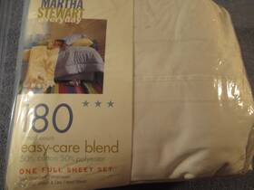 Martha Stewart 028828948618 Vintage Full Size Sheet Set Stwart White K-mart Factory Sealed Bedding