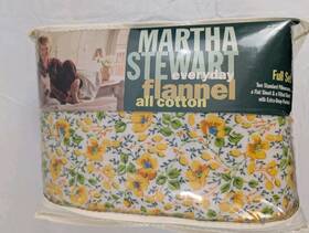Martha Stewart 054244001194 Vtg Yellow Floral Cotton Flannel Sheet Set Full Sie Bed Size New Martha Stewart 054244001194 Vtg Yellow Floral Cotton Flannel Sheet Set Full Sie Bed Size New