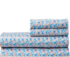 38961914 Martha Stewart Everyday 100% Cotton Sateen King Sheet Set Blossoms 4pc Floral