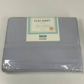 Martha Stewart 659857383424 Flat Sheet King Size Light Purple 250 Thread Count