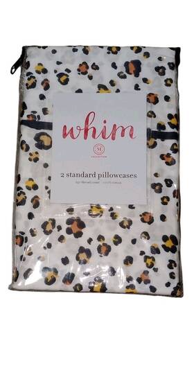 Martha Stewart 732996412306 Whim By Cheetah Print 2 Standard Pillowcases 100% Cotton