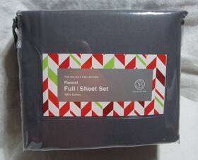 Martha Stewart 733003555702 Steward Holiday Collection Full 4-piece Sheet Set Gray Cotton Flannel Martha Stewart 733003555702 Steward Holiday Collection Full 4-piece Sheet Set Gray Cotton Flannel