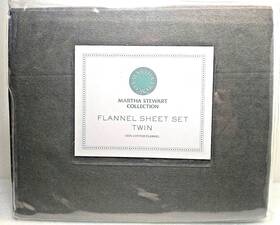 Martha Stewart 734737265202 Collection Flannel Sheet Set Twin Gray