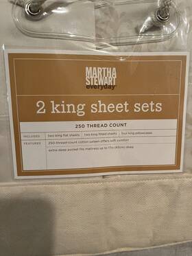 Martha Stewart 887719197241 8 Piece Sheet Set King Includes 2 Sets New
