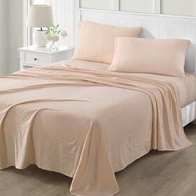 Martha Stewart 887719210551 Ultra Soft Brushed And Washed Microfiber 4 Piece Sheet Set Easy Care Comfy