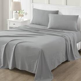 Martha Stewart 887719210582 Ultra Soft Brushed And Washed Microfiber 4 Piece Sheet Set Easy Care Comfy