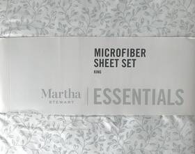 Martha Stewart Essentials 732999133130 Printed Microfiber 4 Pc Sheet Set King Size Vine Martha Stewart Essentials 732999133130 Printed Microfiber 4 Pc Sheet Set King Size Vine