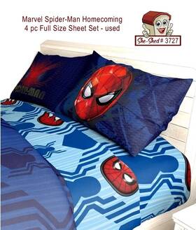 Marvel 032281240424 Spiderman Homecoming 4 Pc Full Size Sheet Set - Used Great Condition Marvel 032281240424 Spiderman Homecoming 4 Pc Full Size Sheet Set - Used Great Condition