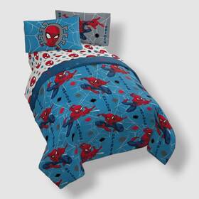 Marvel 032281406240 Red Spider-man Burst 4 Piece Sheet Set Size Full