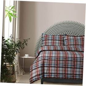 Marwah Corporation 842941112332 Cotton Flannel Duvet Cover Set Oversized Wrinkle Resistant Soft King Brown