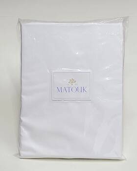 45369 Matouk Sierra King Fitted 17 In Pocket White Cotton Percale