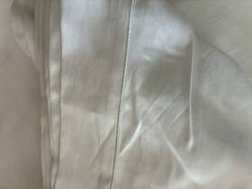 Matouk 728455925838 Luca Satin Stitch Queen Flat Sheet White Percale Cotton