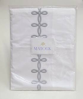 Bl401 Matouk Gordian Knot Standard Pillow Sham Silver Cotton Percale Bl401 Matouk Gordian Knot Standard Pillow Sham Silver Cotton Percale