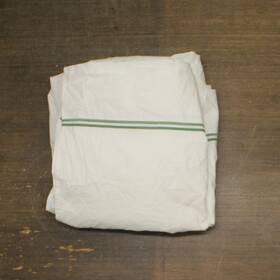 M028fqfla Matouk Essex 350 Tc Flat Sheet White / Green Full Queen