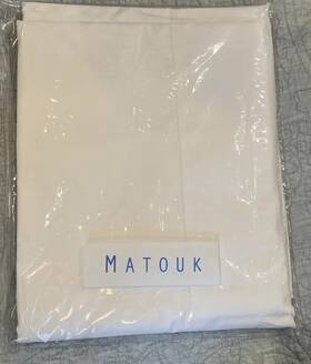 M227 Matouk White Twin Flat Sheet Key Largo-made In Italy M227 Matouk White Twin Flat Sheet Key Largo-made In Italy