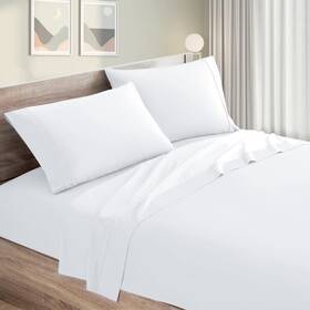 Mfs125 Mattress-homes New Mh King Size 4 Piece Sheet Set Comfy Breathable And Cooling Sheets White