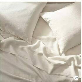 31050500007 Max Studio Casaluna 100% Linen Sheet Set King Natural Flat And Pillowcases Only New 31050500007 Max Studio Casaluna 100% Linen Sheet Set King Natural Flat And Pillowcases Only New