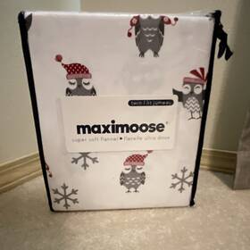Ca00510 Maximoose Twin Flannel Sheet Set Owls Snowflakes Holiday Winter 100% Cotton Ca00510 Maximoose Twin Flannel Sheet Set Owls Snowflakes Holiday Winter 100% Cotton